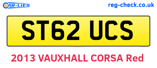 ST62UCS are the vehicle registration plates.