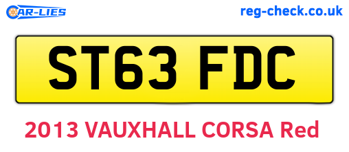 ST63FDC are the vehicle registration plates.