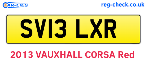 SV13LXR are the vehicle registration plates.