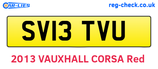 SV13TVU are the vehicle registration plates.