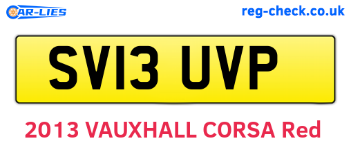 SV13UVP are the vehicle registration plates.