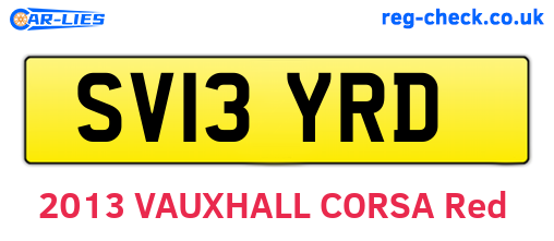 SV13YRD are the vehicle registration plates.