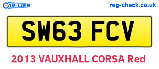 SW63FCV are the vehicle registration plates.