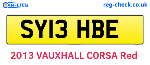 SY13HBE are the vehicle registration plates.