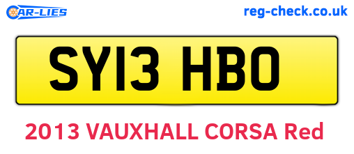 SY13HBO are the vehicle registration plates.