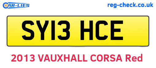SY13HCE are the vehicle registration plates.