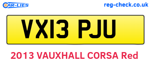 VX13PJU are the vehicle registration plates.