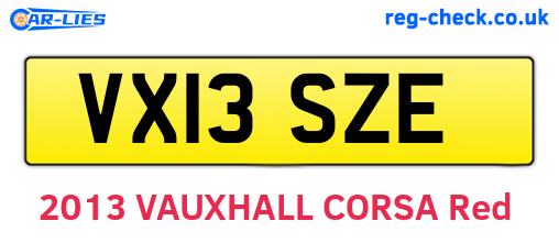 VX13SZE are the vehicle registration plates.