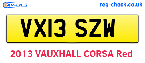 VX13SZW are the vehicle registration plates.