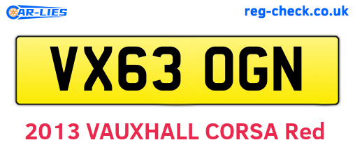 VX63OGN are the vehicle registration plates.