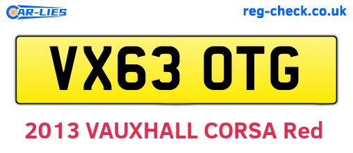 VX63OTG are the vehicle registration plates.
