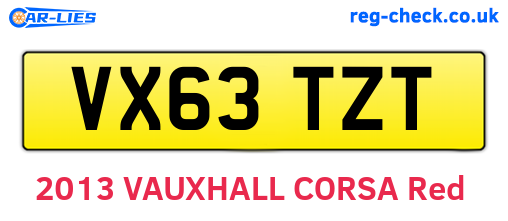 VX63TZT are the vehicle registration plates.