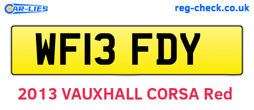 WF13FDY are the vehicle registration plates.