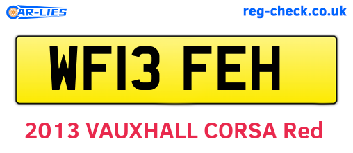 WF13FEH are the vehicle registration plates.