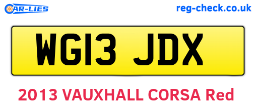 WG13JDX are the vehicle registration plates.
