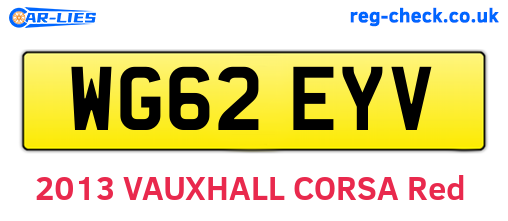 WG62EYV are the vehicle registration plates.