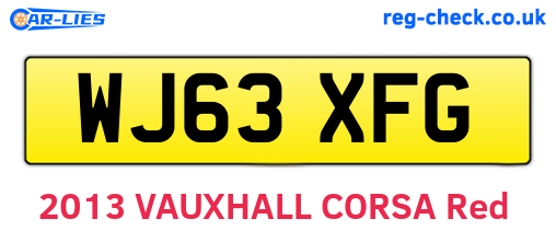 WJ63XFG are the vehicle registration plates.