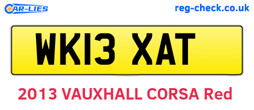WK13XAT are the vehicle registration plates.