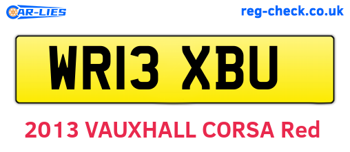 WR13XBU are the vehicle registration plates.