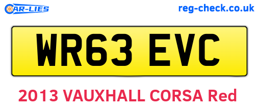 WR63EVC are the vehicle registration plates.