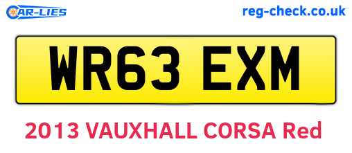 WR63EXM are the vehicle registration plates.