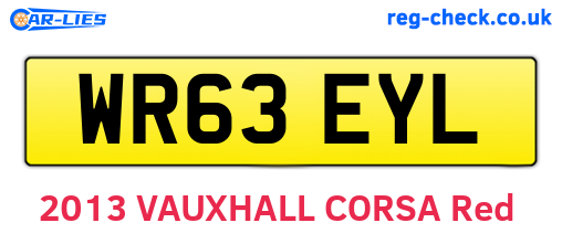 WR63EYL are the vehicle registration plates.
