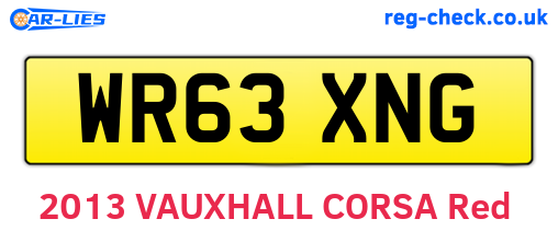 WR63XNG are the vehicle registration plates.
