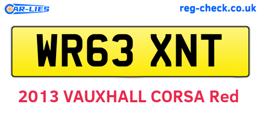 WR63XNT are the vehicle registration plates.
