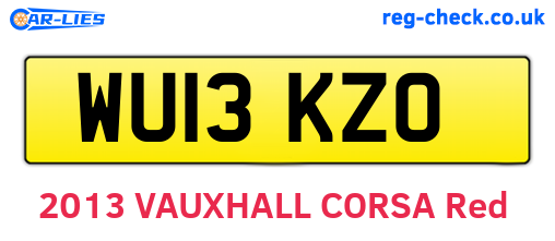 WU13KZO are the vehicle registration plates.