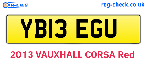 YB13EGU are the vehicle registration plates.