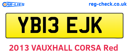 YB13EJK are the vehicle registration plates.
