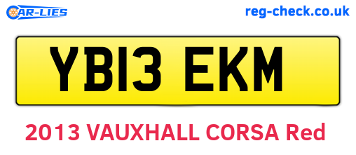 YB13EKM are the vehicle registration plates.