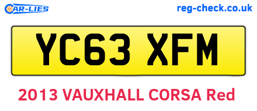 YC63XFM are the vehicle registration plates.