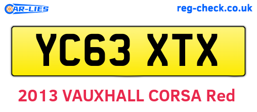 YC63XTX are the vehicle registration plates.