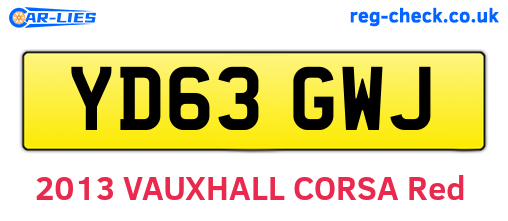 YD63GWJ are the vehicle registration plates.