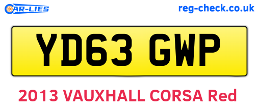 YD63GWP are the vehicle registration plates.