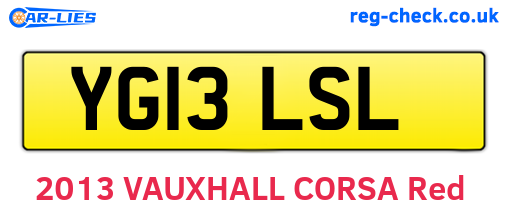 YG13LSL are the vehicle registration plates.
