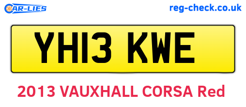 YH13KWE are the vehicle registration plates.