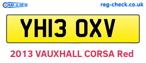YH13OXV are the vehicle registration plates.