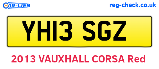 YH13SGZ are the vehicle registration plates.