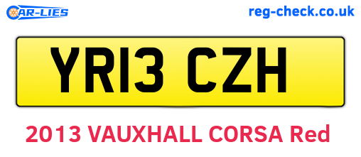 YR13CZH are the vehicle registration plates.