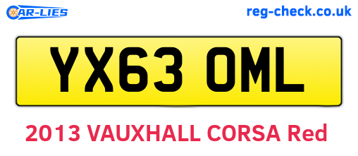 YX63OML are the vehicle registration plates.