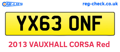 YX63ONF are the vehicle registration plates.