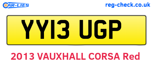 YY13UGP are the vehicle registration plates.