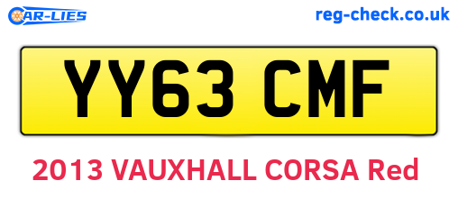 YY63CMF are the vehicle registration plates.