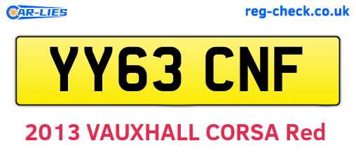 YY63CNF are the vehicle registration plates.
