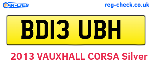 BD13UBH are the vehicle registration plates.