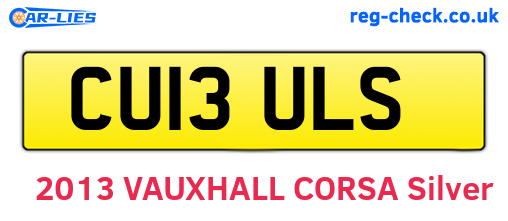 CU13ULS are the vehicle registration plates.