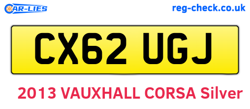 CX62UGJ are the vehicle registration plates.