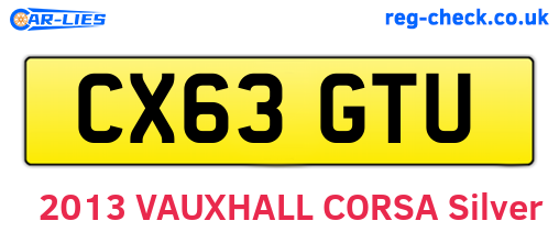 CX63GTU are the vehicle registration plates.